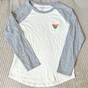 2/$15 - Raglan Tee with Rainbow Heart